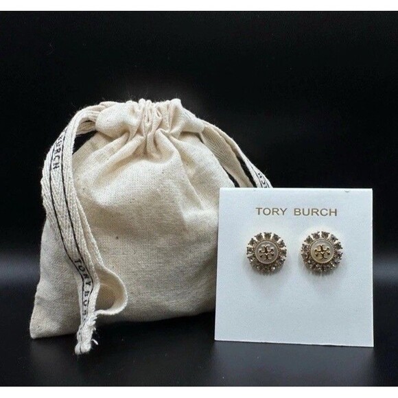 Tory Burch Moondance Crystal Stud Earrings | Giftable New | Full Packaging. $150 - Picture 2 of 3